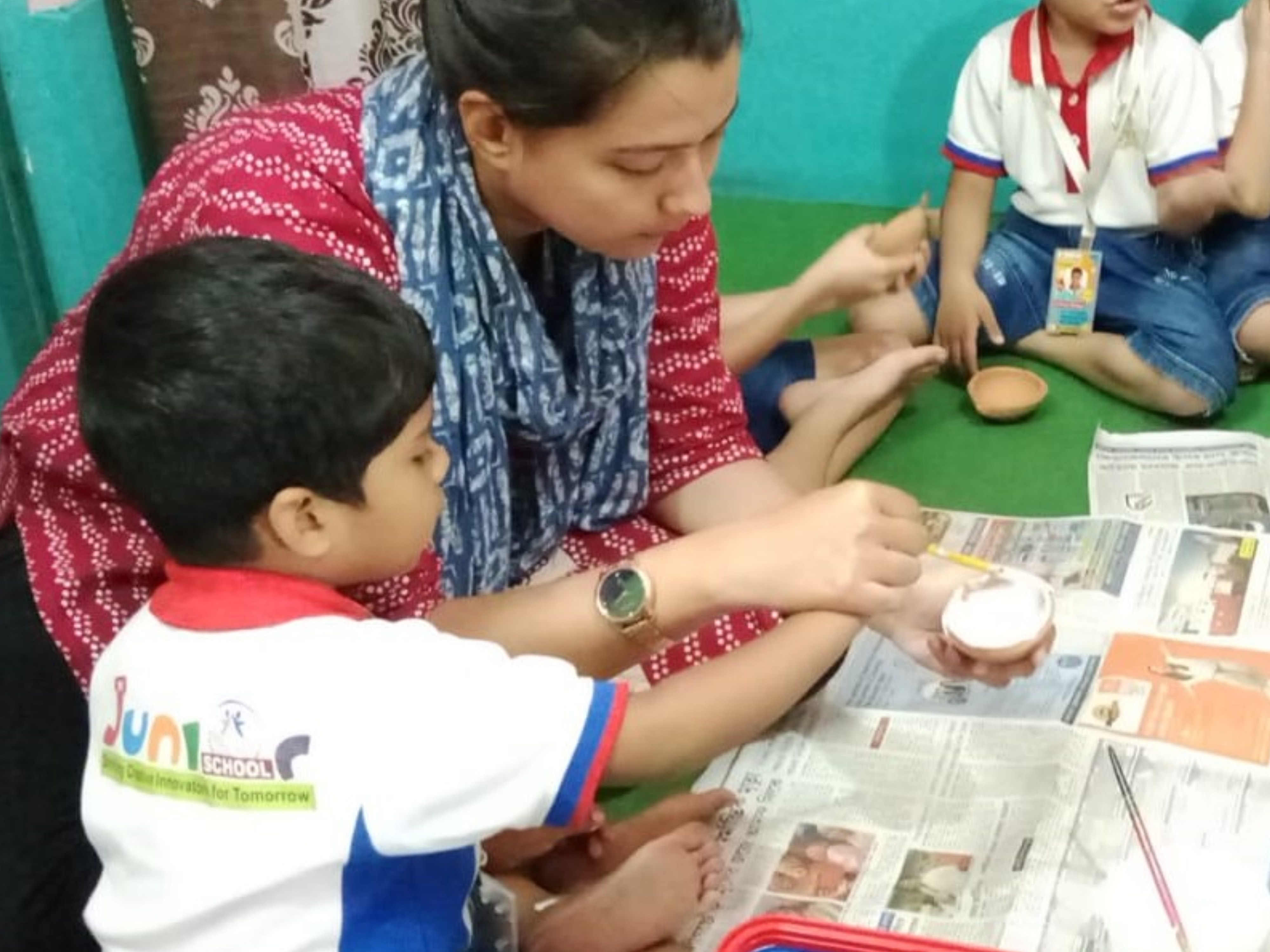 Teacher trainees participating in hands-on activities